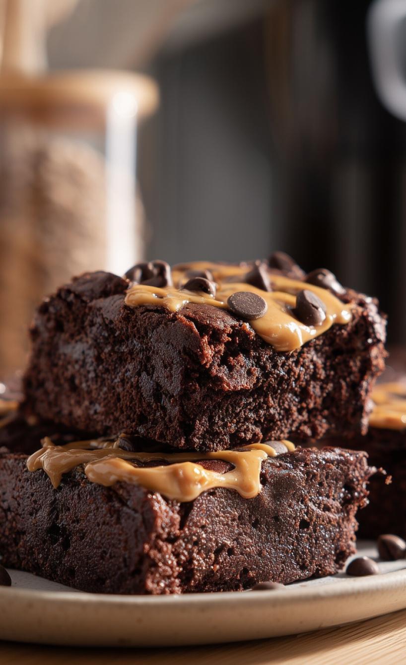 Protein Brownies mit Haferflocken & Erdnussbutter