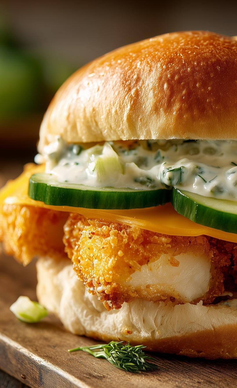 Knuspriger Fischstäbchen-Burger