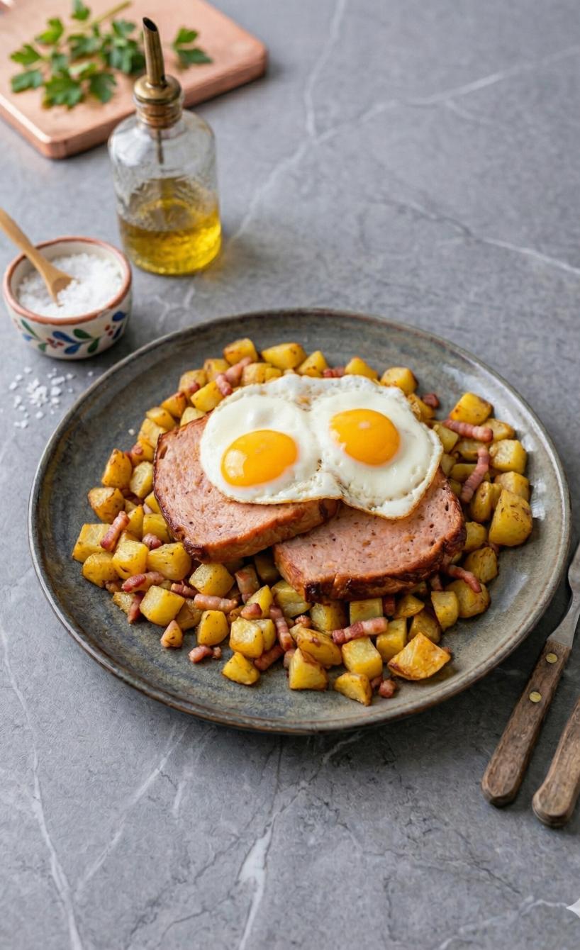 Bratkartoffeln mit Leberkäse