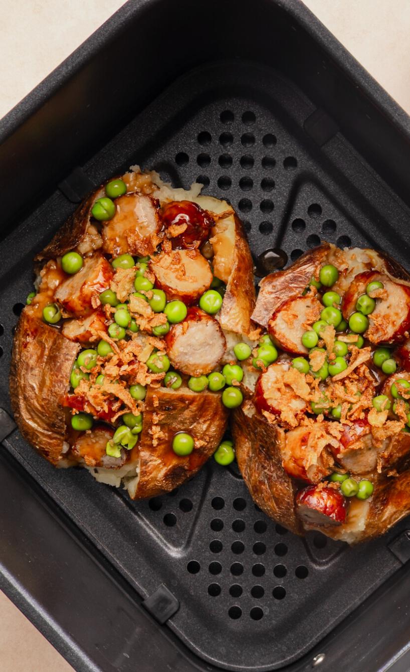 Bangers and Mash Stuffed Potatoes