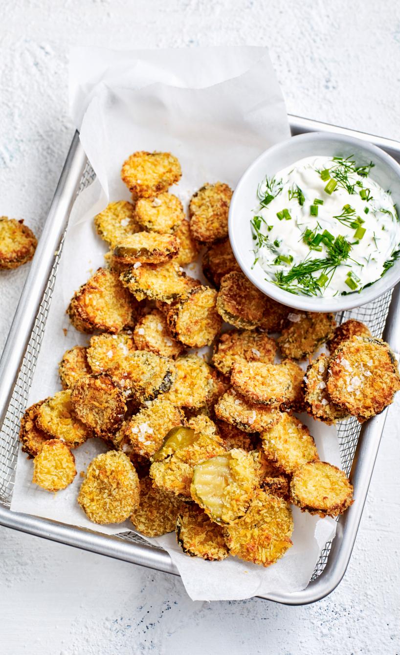 Gewürzgurken Chips aus dem AirFryer