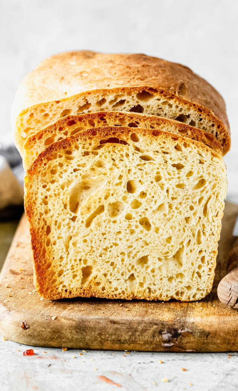 Toastbrot im AirFryer gebacken in Scheiben geschnitten