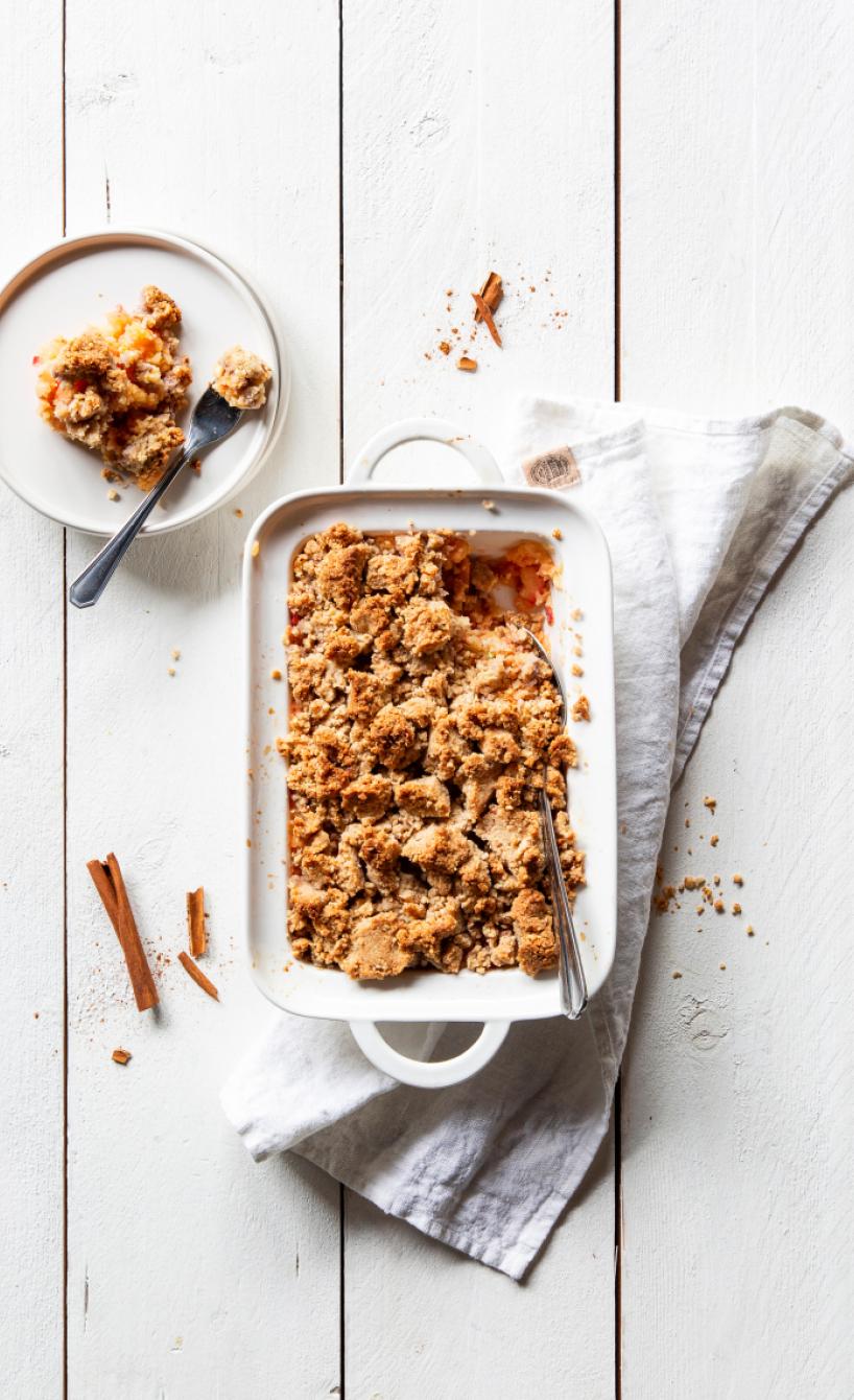 Apfel-Pflaumen-Crumble