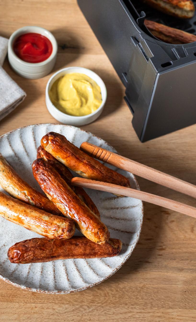 Bratwurst aus der Heißluftfritteuse
