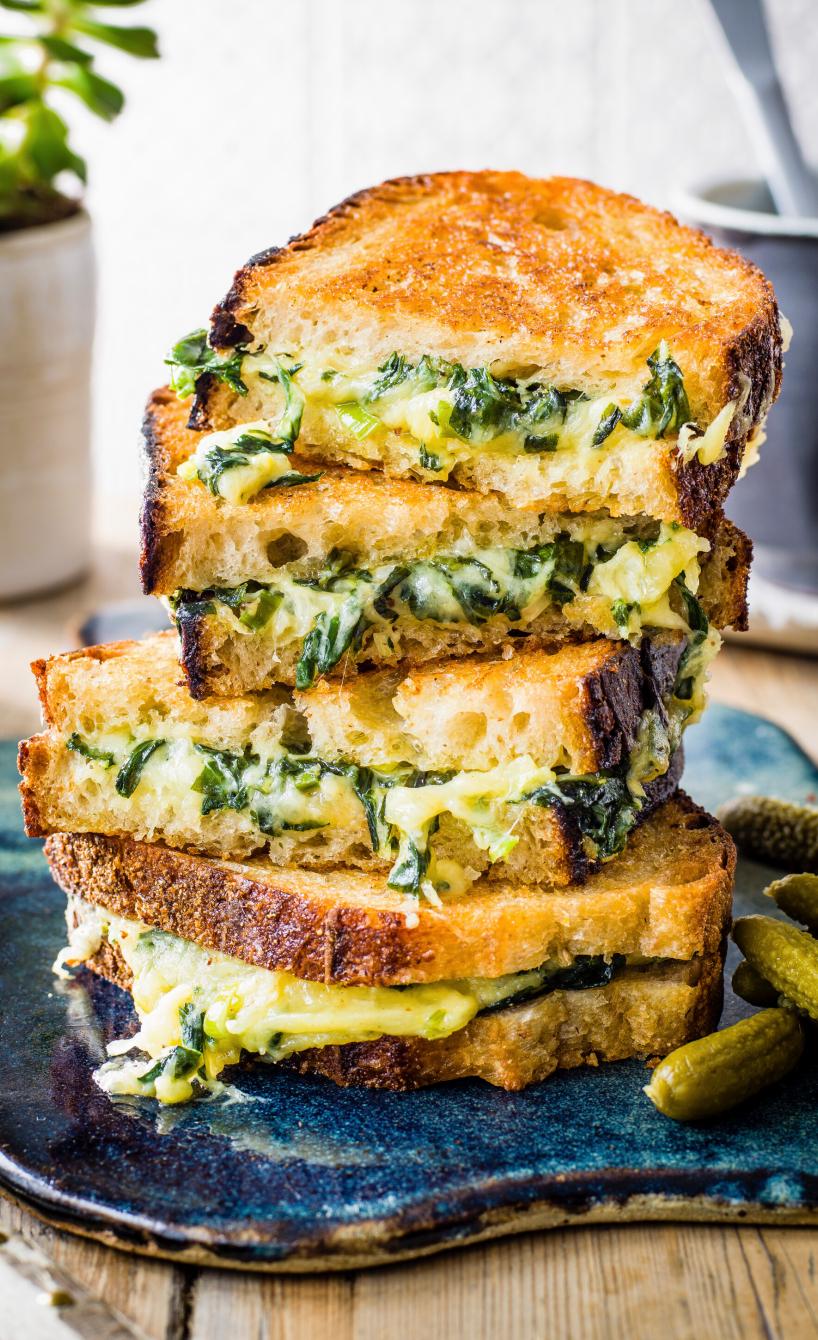Gebackene Spinat-Käse-Sandwiches