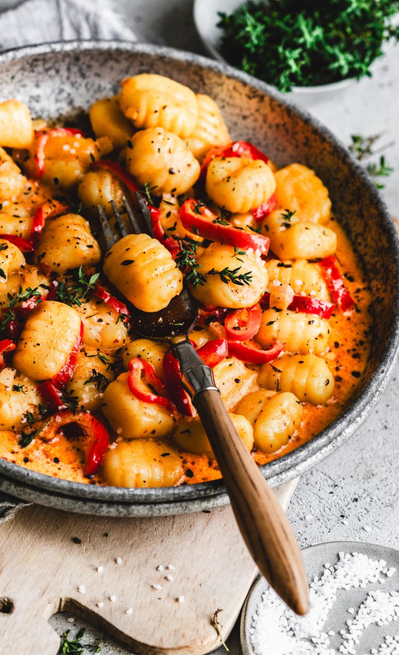 Cremige Gnocchi mit Paprika