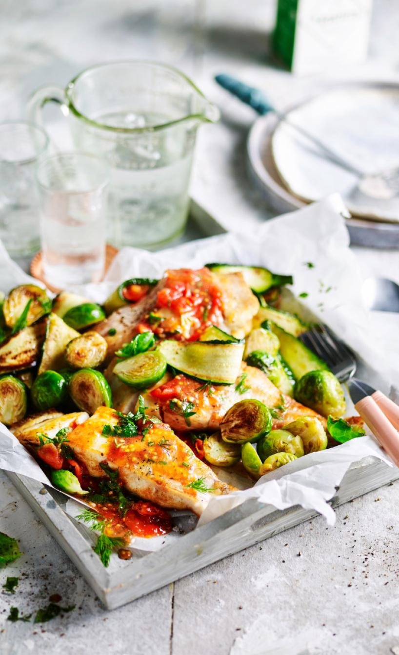 Hähnchen mit Rosenkohl