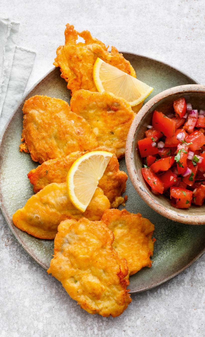 Kalbsschnitzelchen im Parmesanmantel