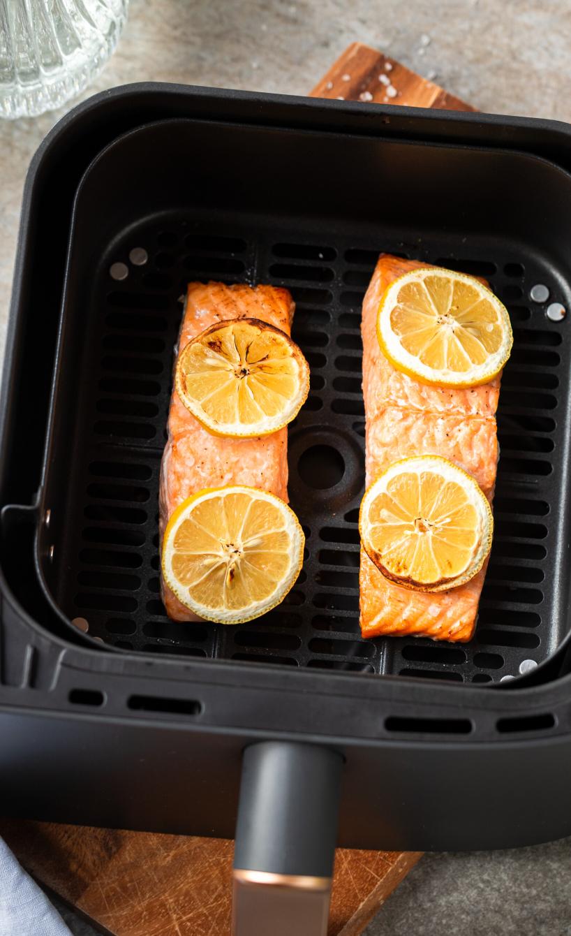 Lachs aus der Heißluftfritteuse