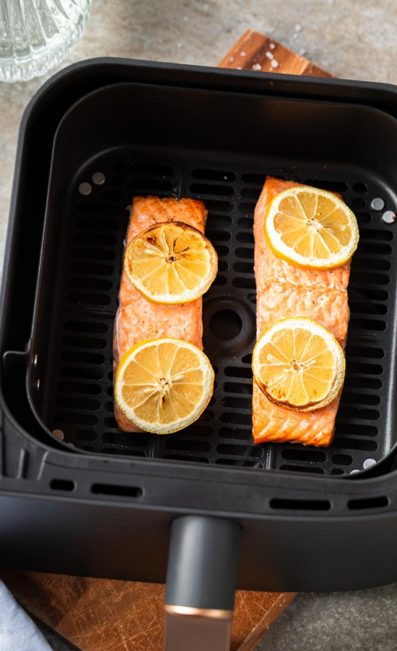 Lachs aus der Heißluftfritteuse