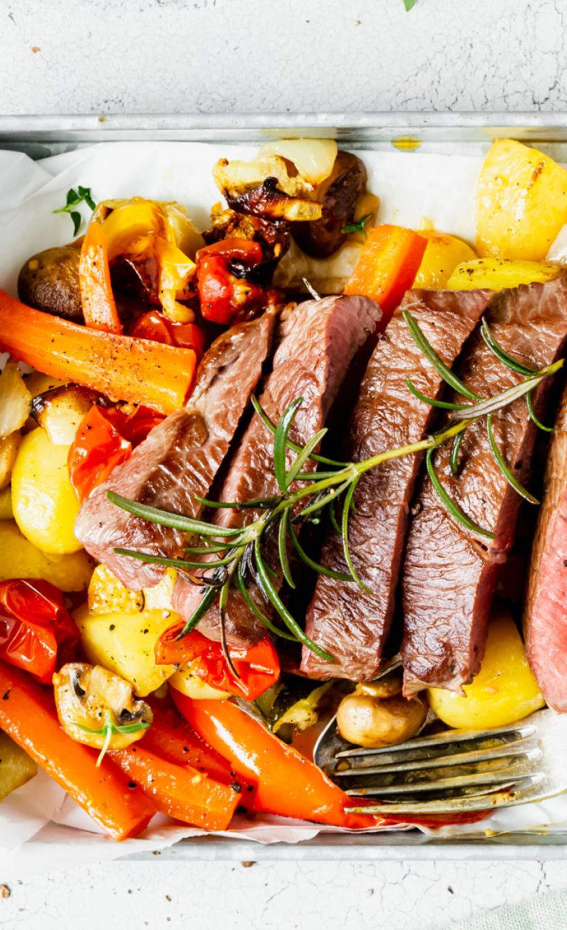 Rinderhüftsteak mit Rosmaringemüse