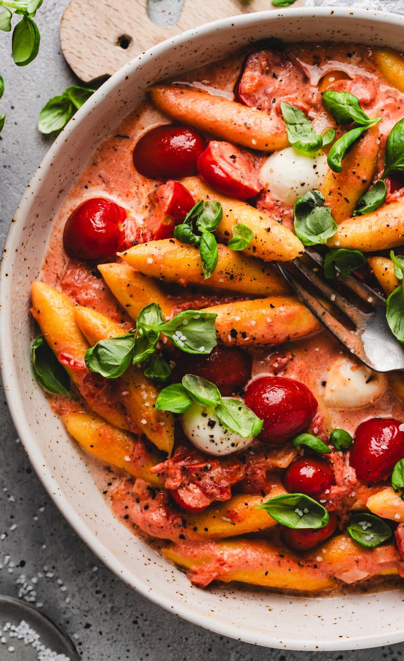 Schupfnudelpfanne Tomate-Mozzarella