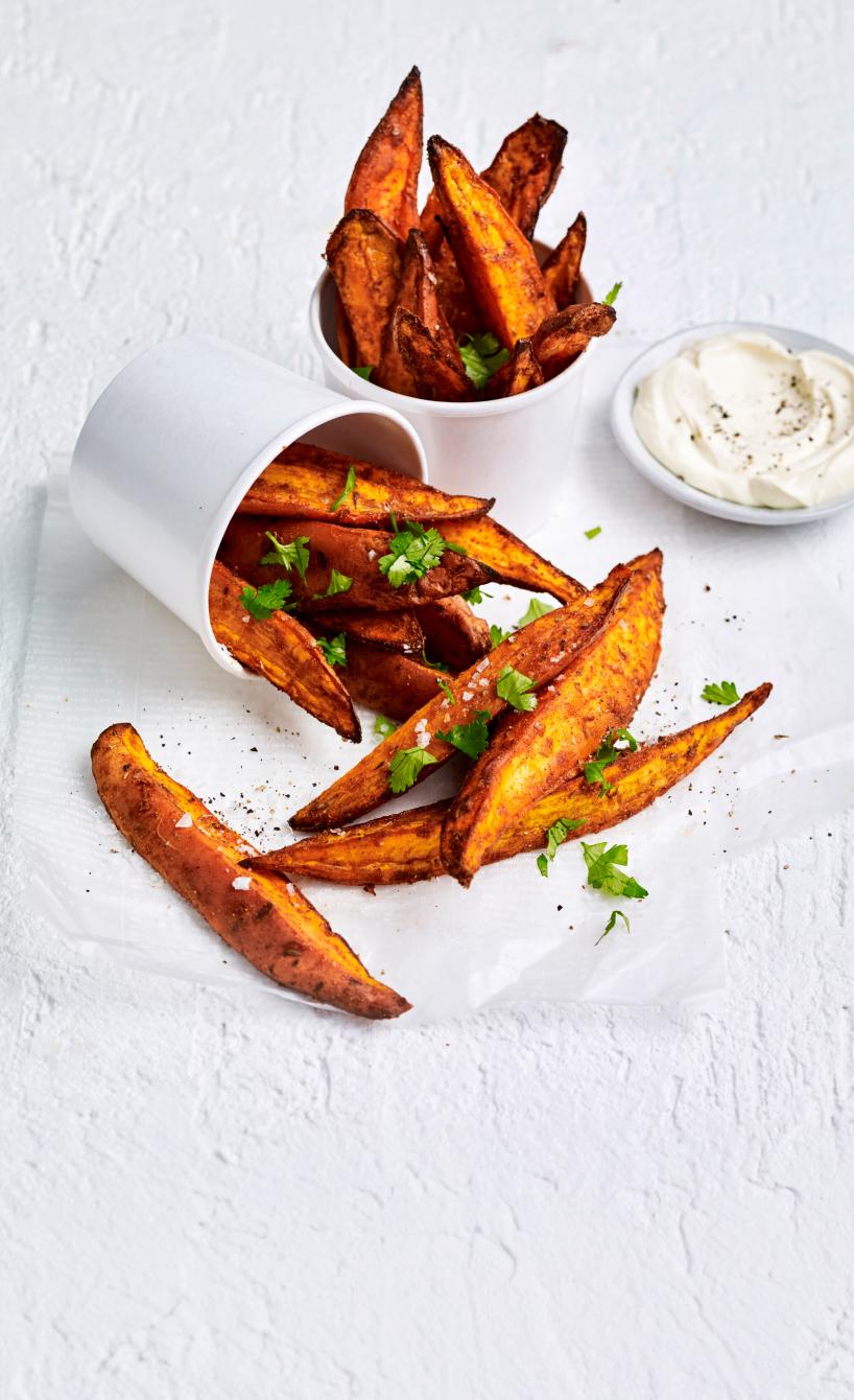 Süßkartoffel-Paprika-Wedges