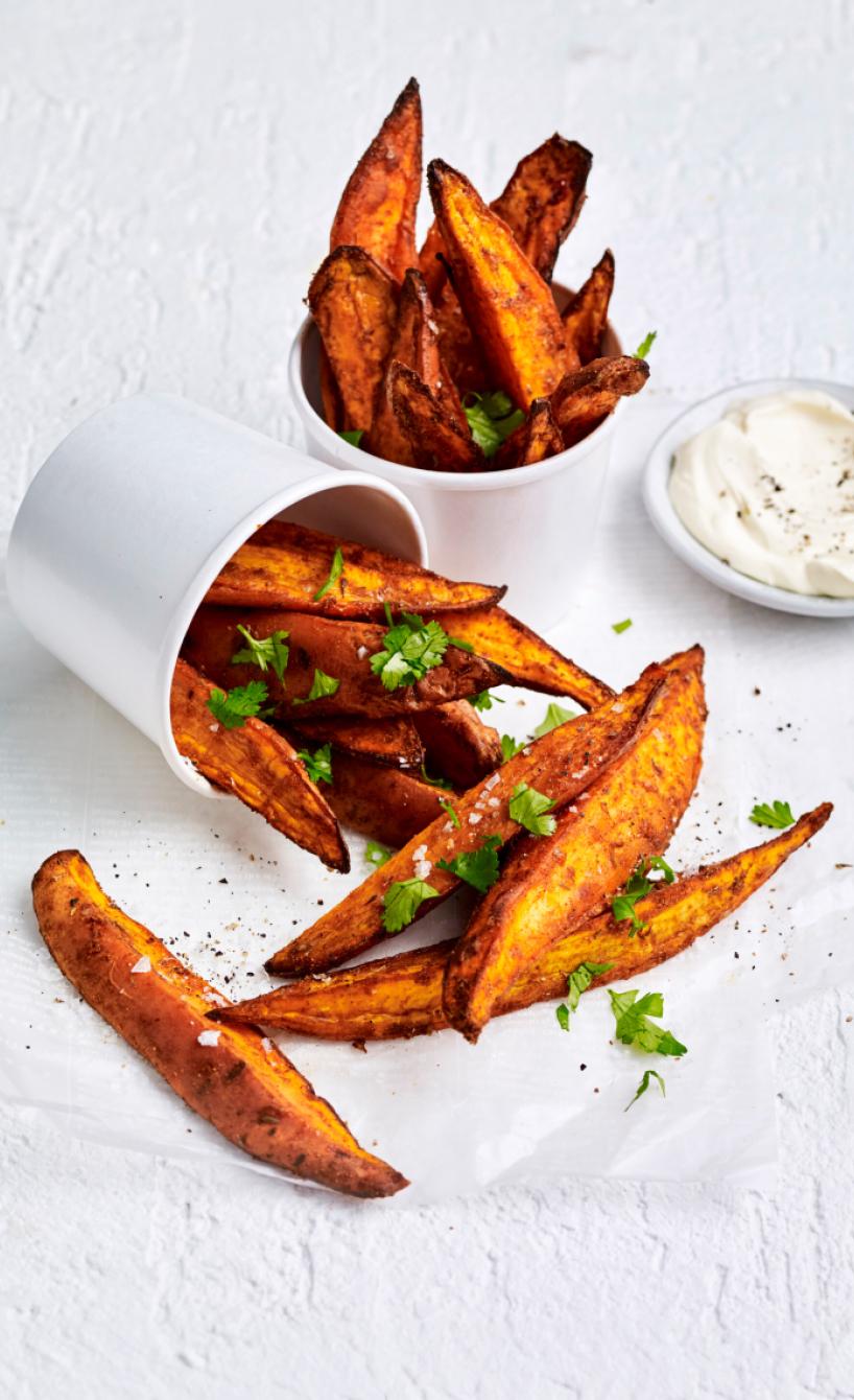 Süßkartoffel-Paprika-Wedges