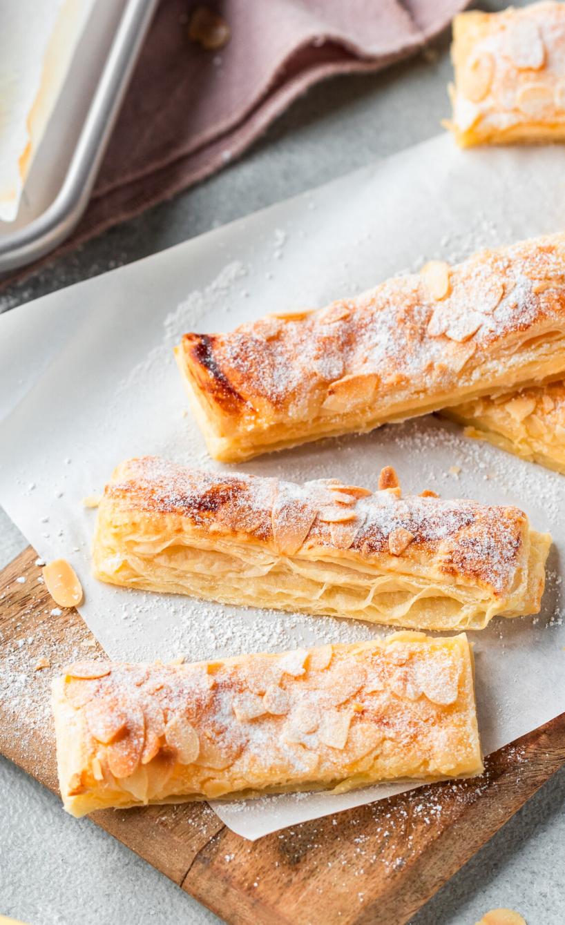 Quark Vanille Stangen mit Blätterteig