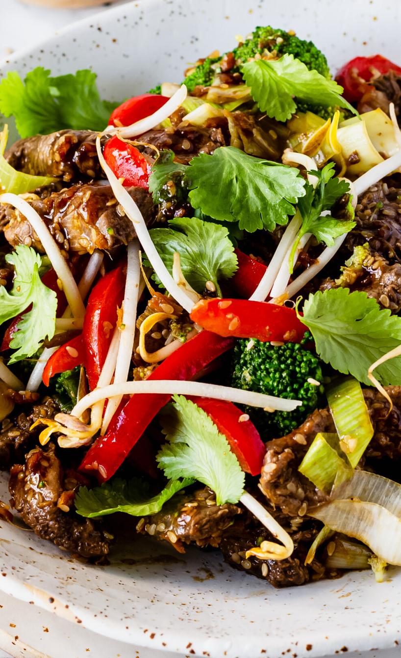 Asia-Rinderstreifen mit Teriyakisoße