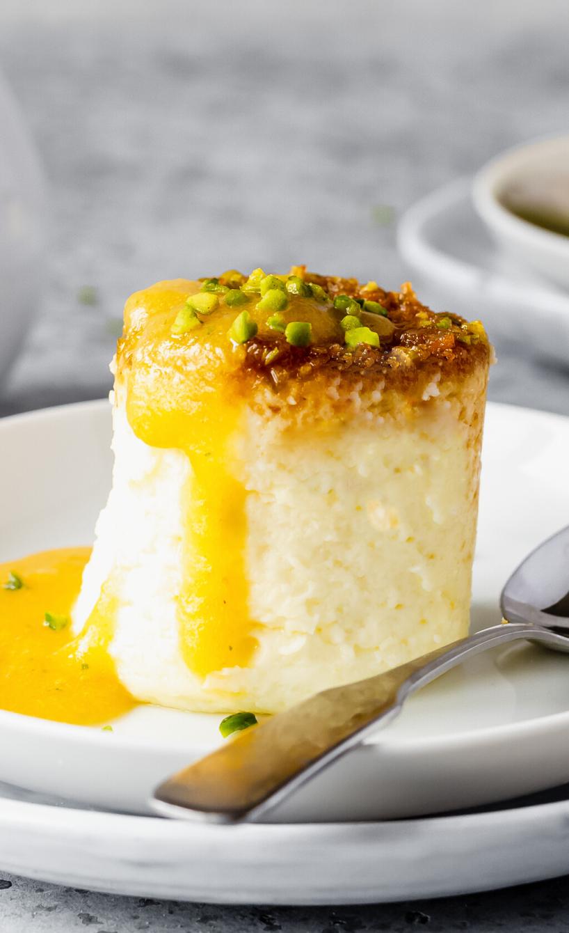 Kleine Käsekuchen mit Aprikosensoße