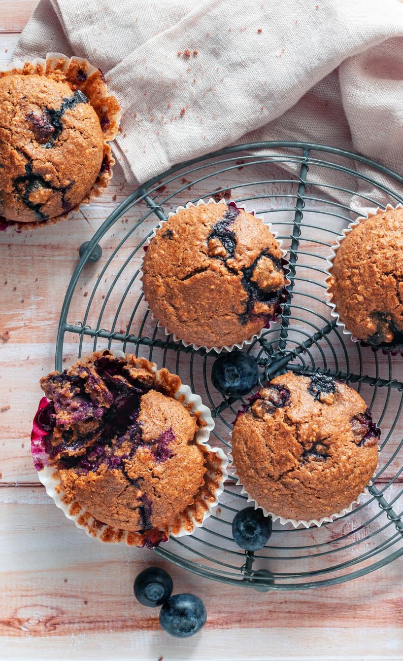 Vollkornmuffins mit Blaubeeren
