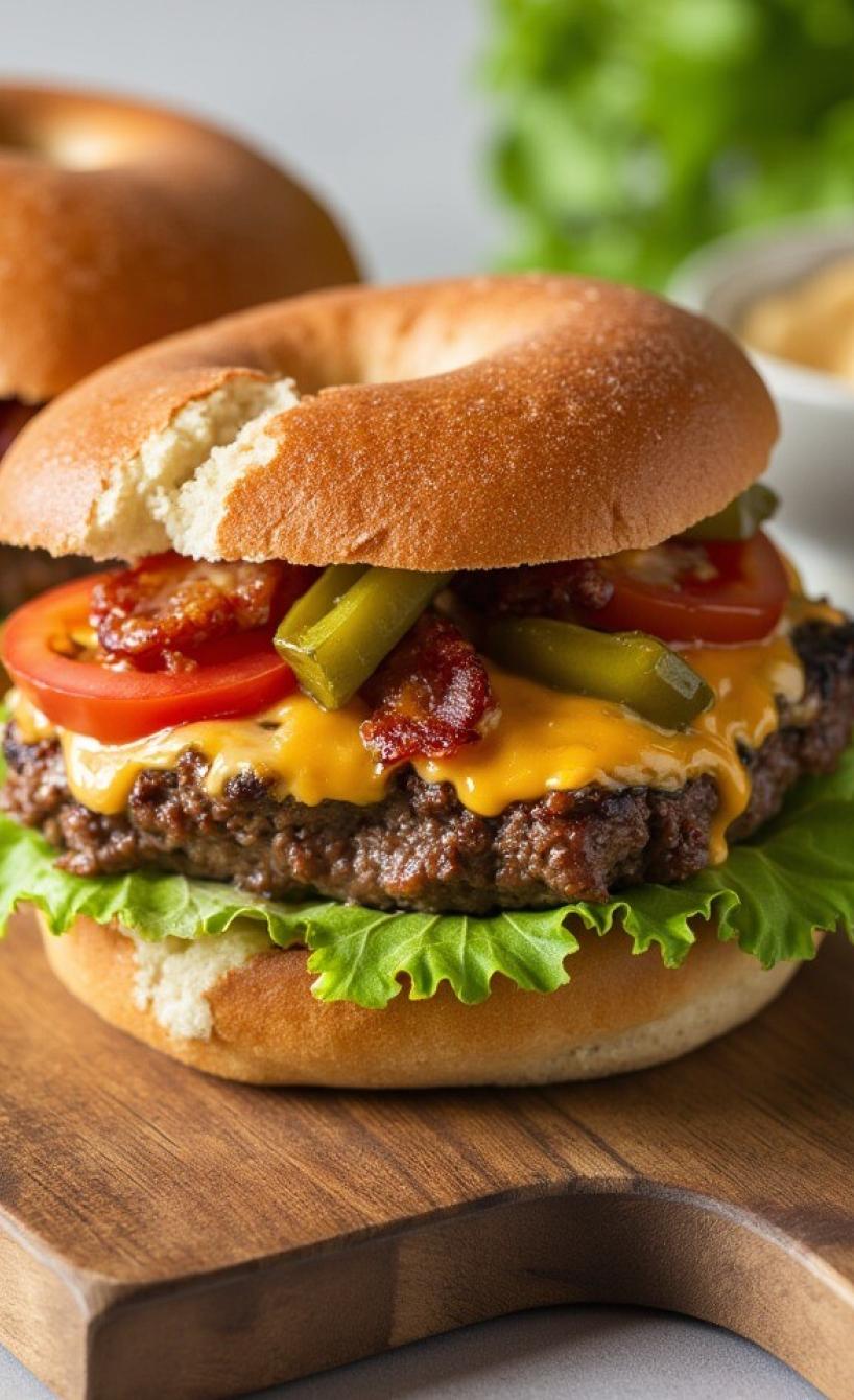 Airfryer Bagel Burger