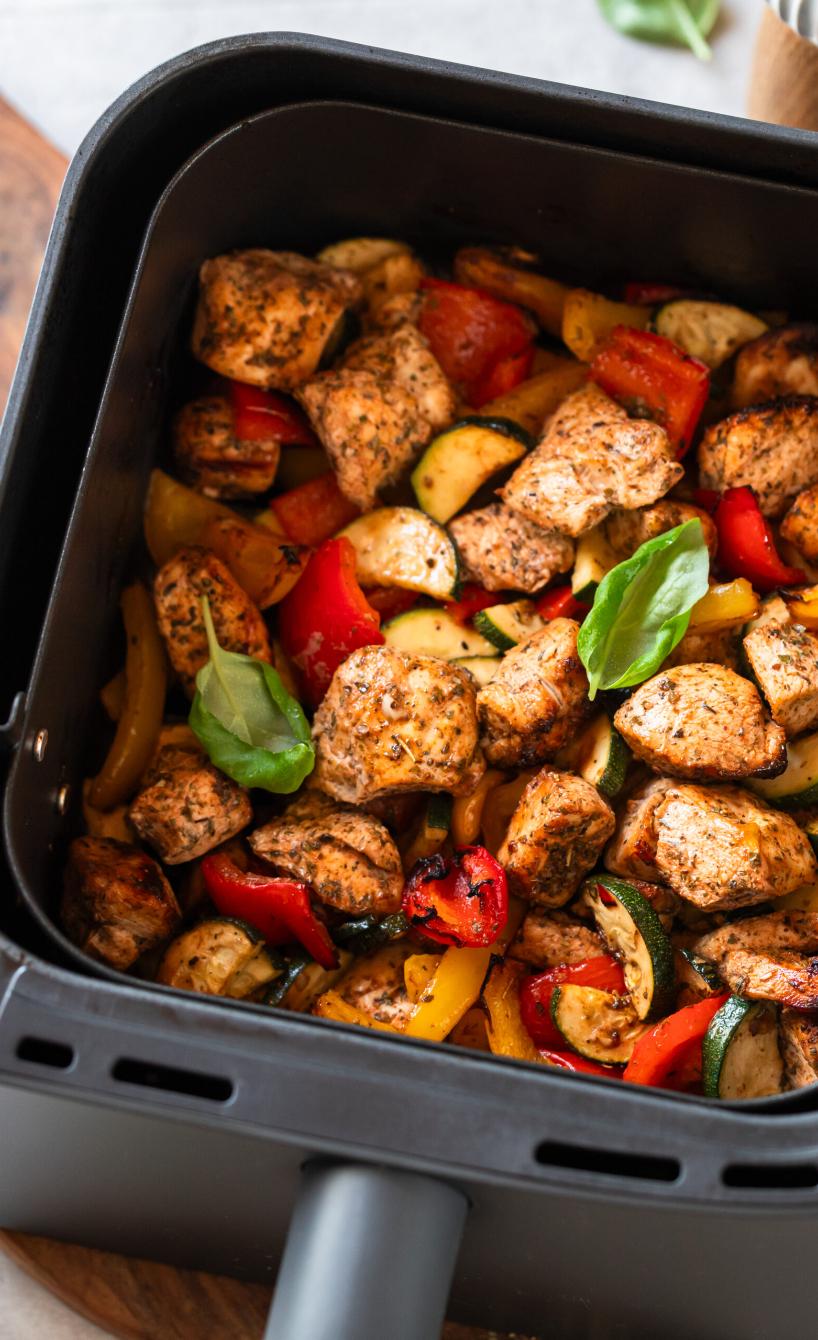 Airfryer-Hähnchen mit gemischtem Gemüse