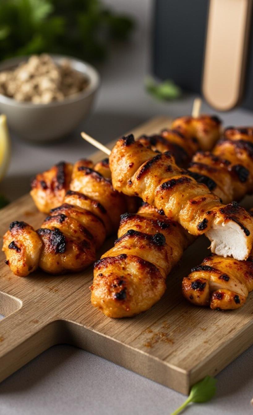 Indische Tandoori Hähnchen-Spieße