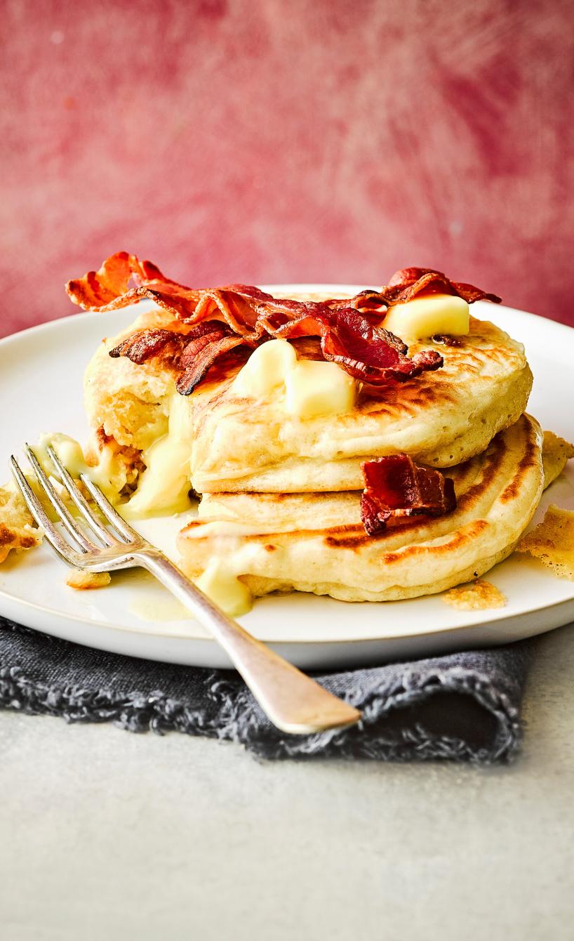 Bacon-Pancakes mit Brie