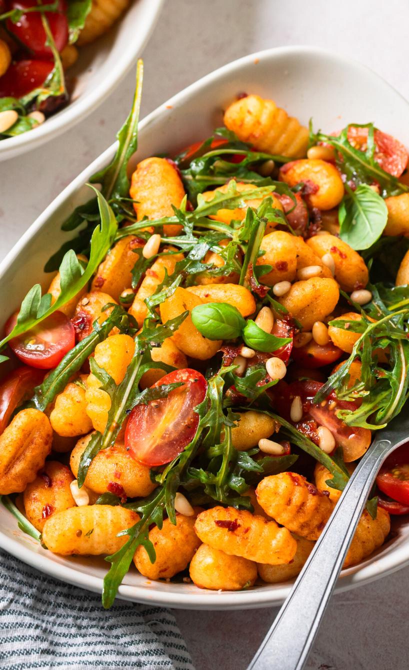 Crispy-Gnocchi-Tomaten-Salat