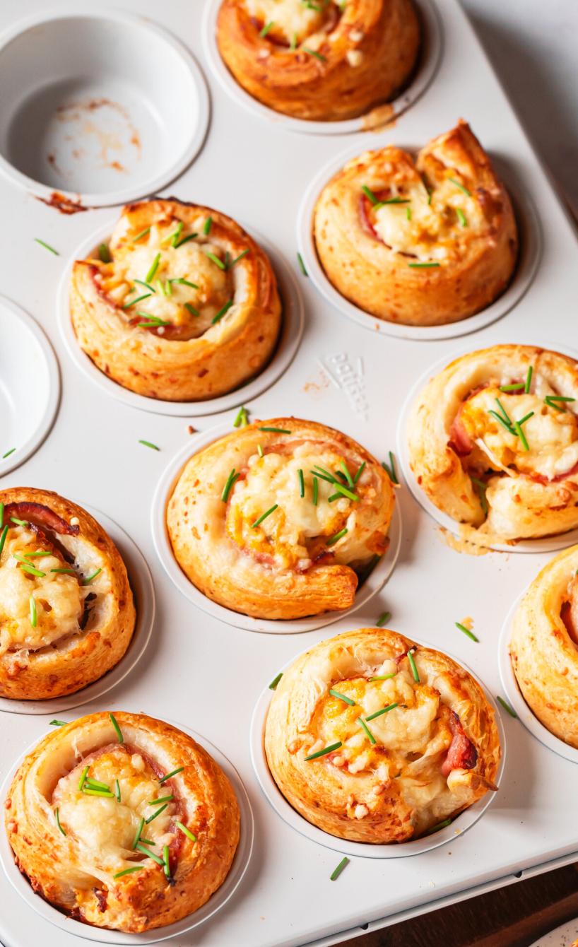 Croissant-Muffins mit Rührei-Füllung