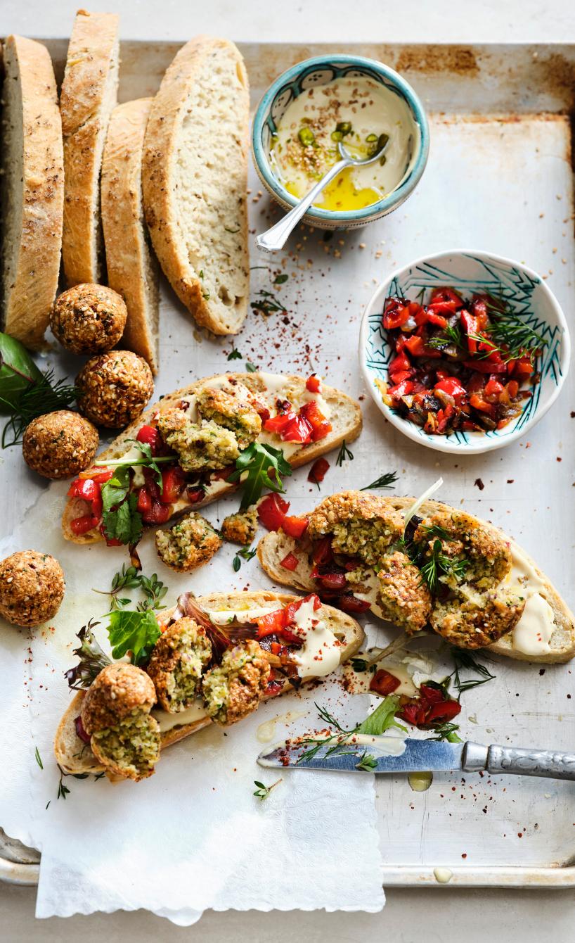 Falafel-Bruschetta