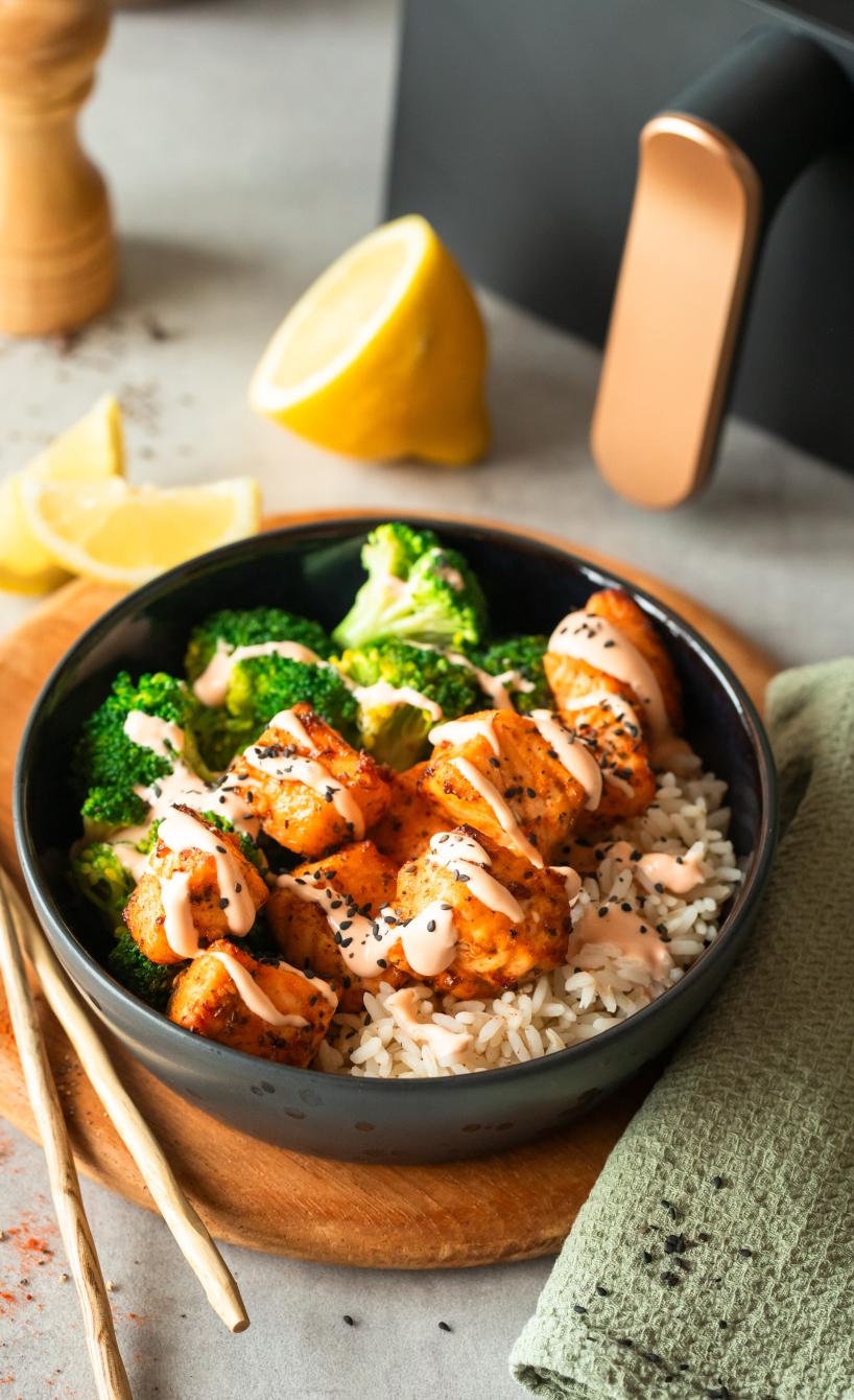 Schnelle 10-Minuten-Lachs-Bowl