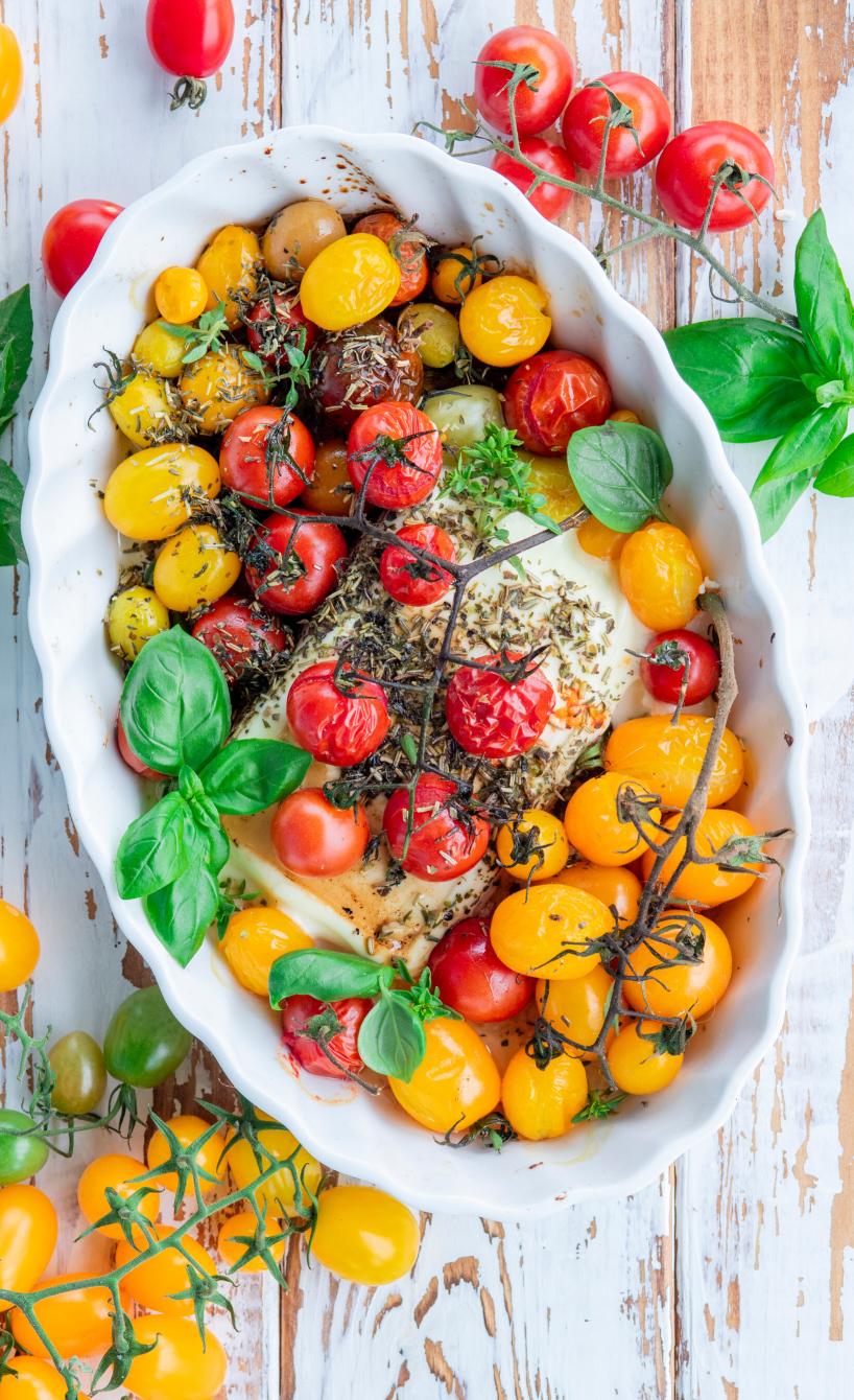Ofengeröstete Tomaten mit Feta