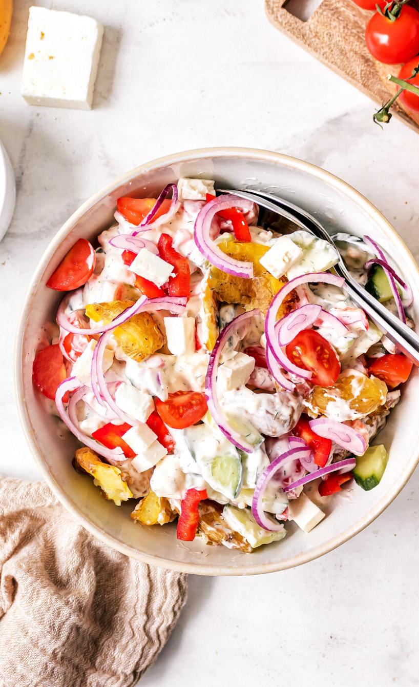 Griechischer Smashed Potato Salad