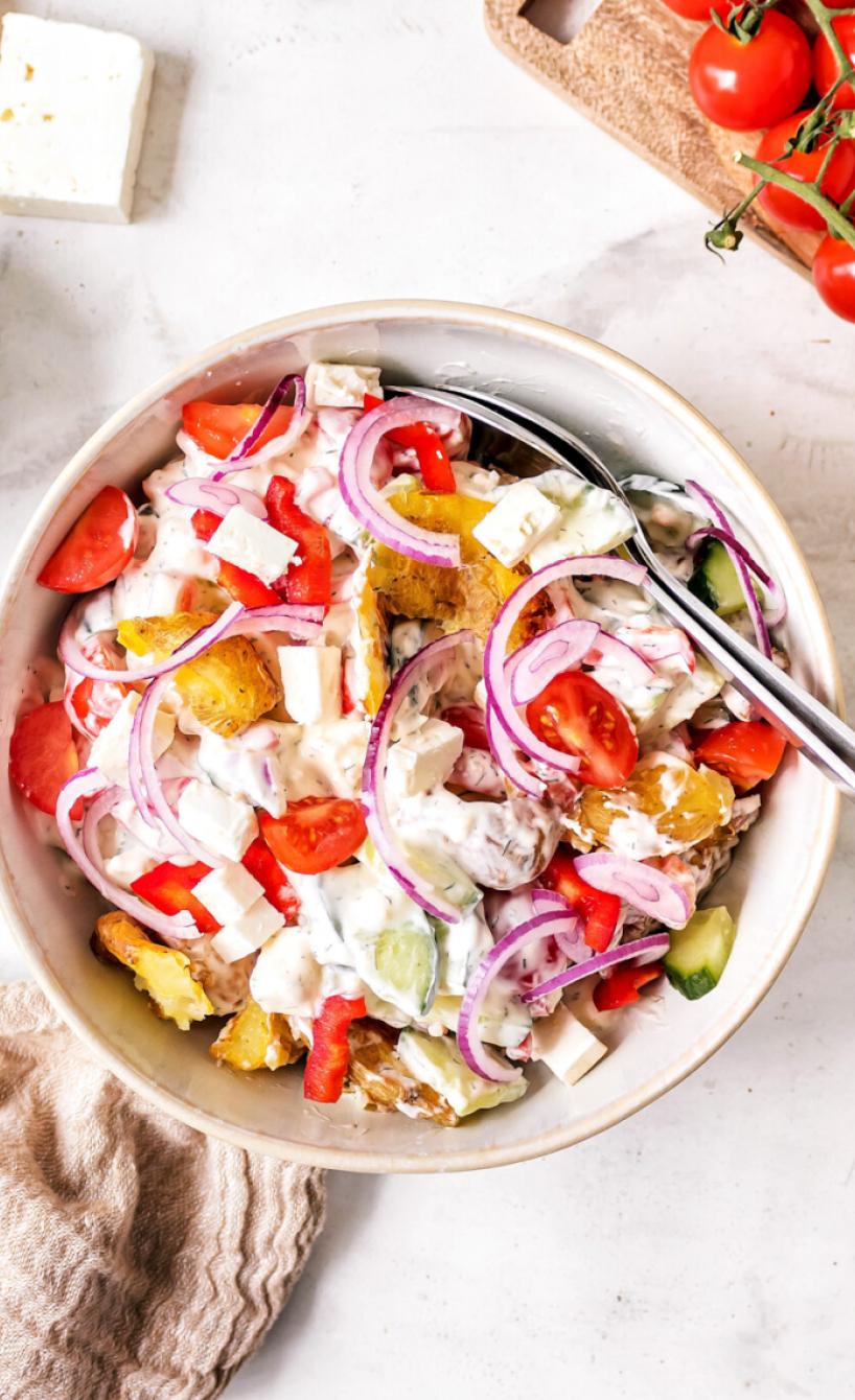 Griechischer Smashed Potato Salad