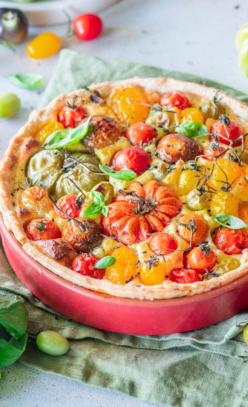 Tomatenpie mit Käsefüllung