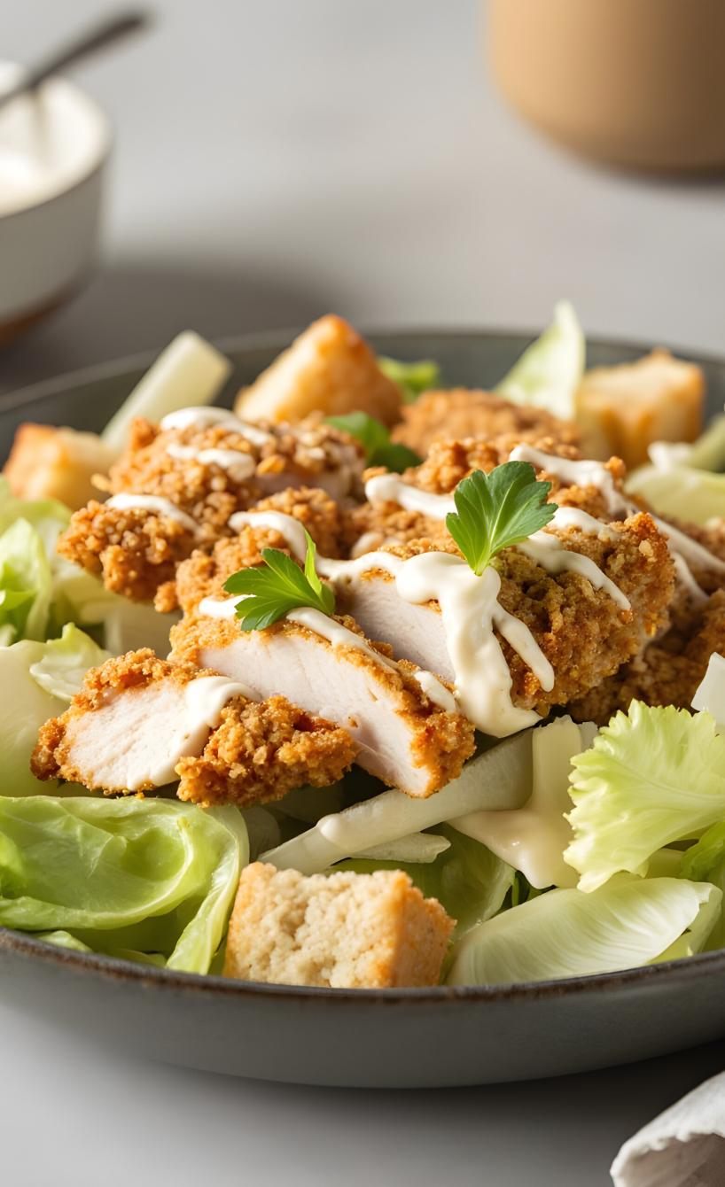 Airfryer Caesar Chicken Salat