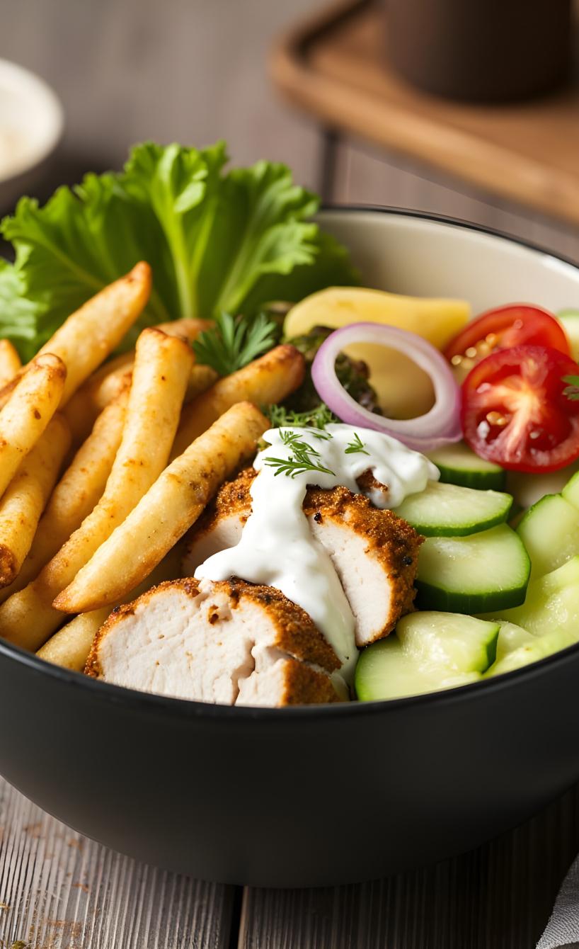 Pommdöner mit Salat & Sauce: Hähnchendöner-Box einfach selber machen