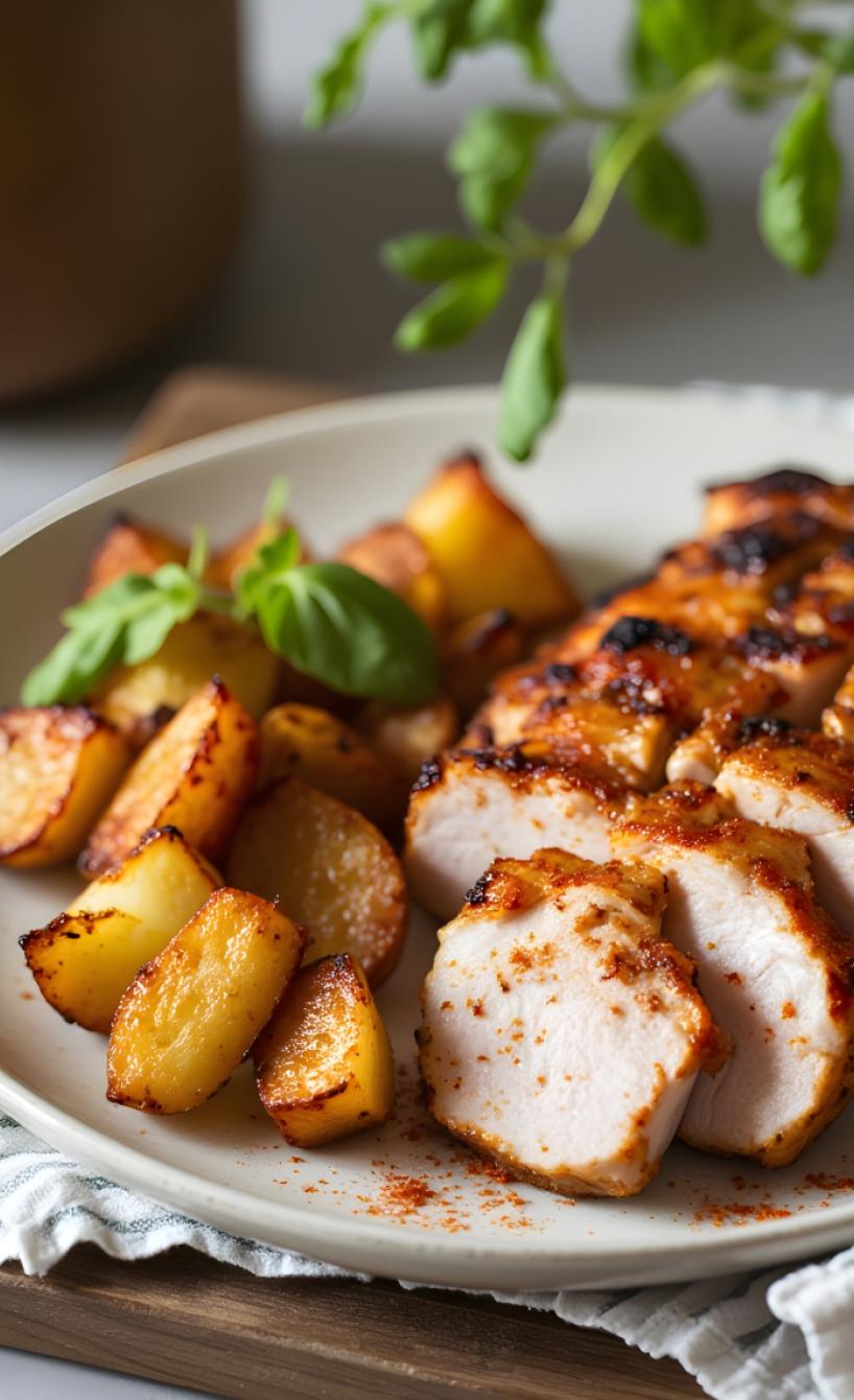 Saftiger Schweinenacken mit Kartoffeln