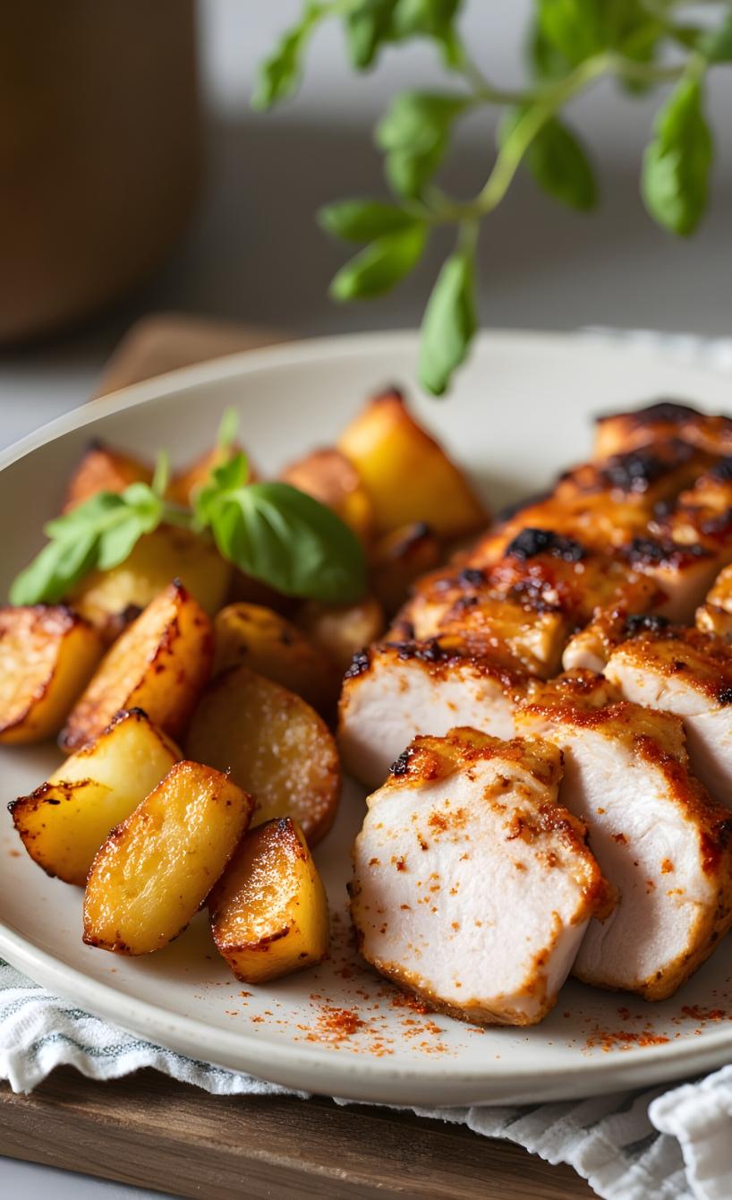 Saftiger Schweinenacken mit Kartoffeln