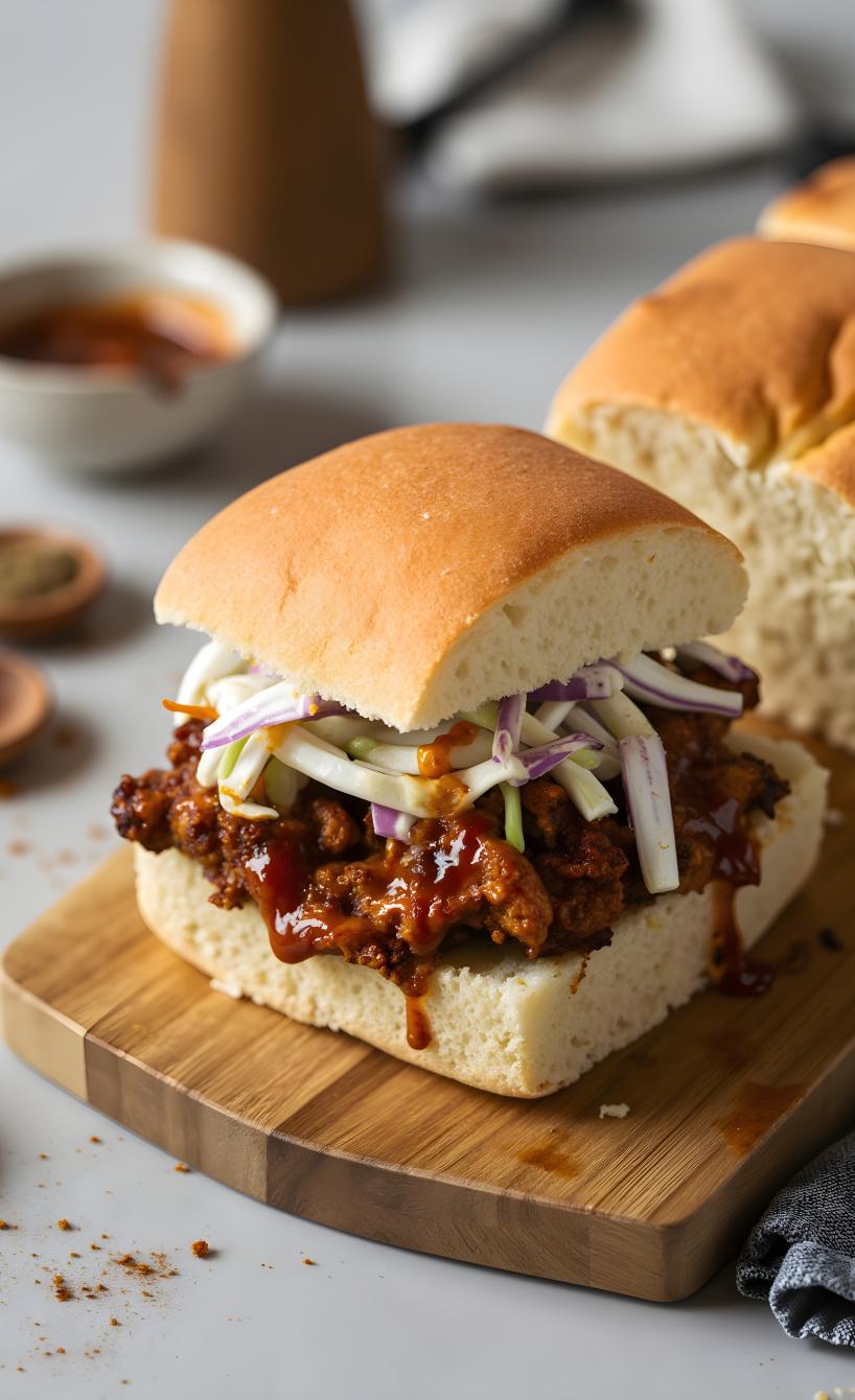 Airfryer Pulled Pork Burger