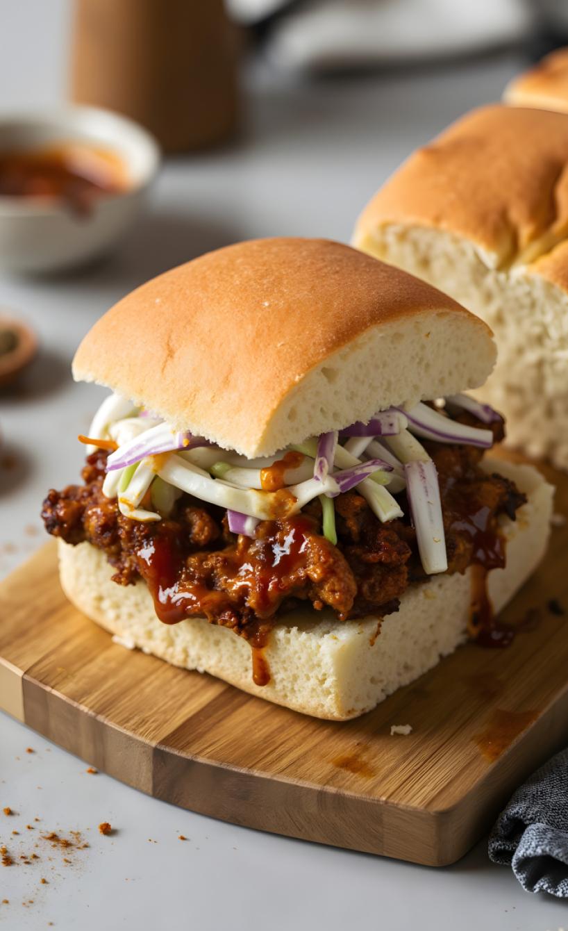 Airfryer Pulled Pork Burger