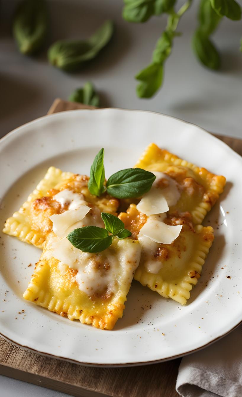 Crispy Airfryer Ravioli mit Salbeibutter