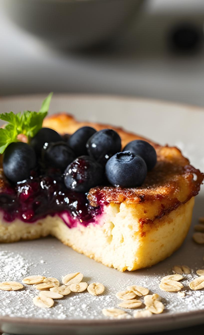 High Protein Quark-Heidelbeer-Kuchen