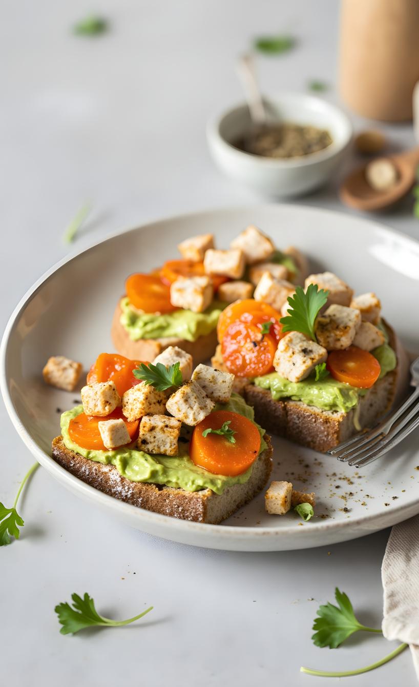 Karotten-Avocado-Toasts mit Tofu