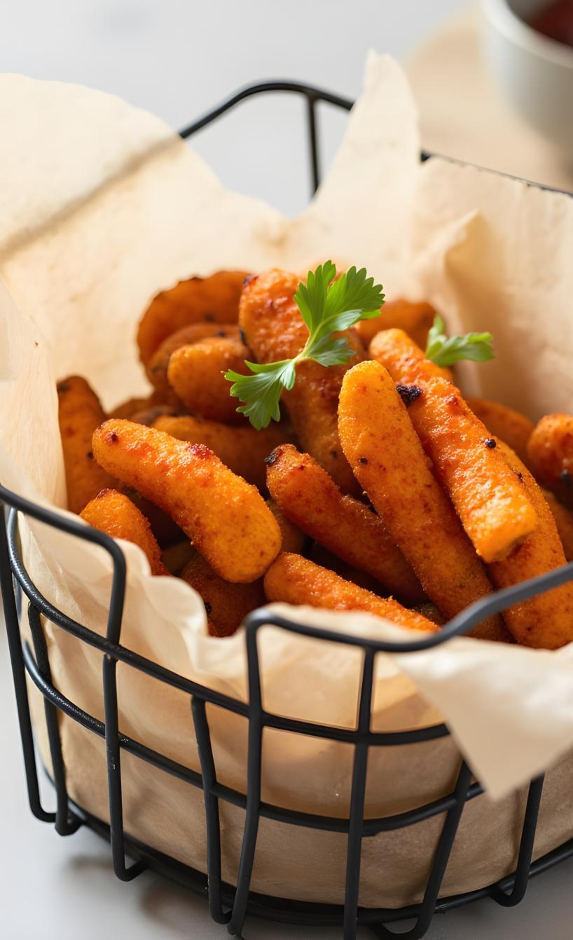 Schnelle, knusprige Karotten-Pommes aus dem Airfryer
