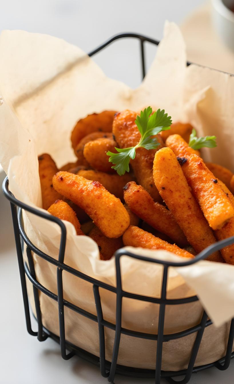Schnelle, knusprige Karotten-Pommes aus dem Airfryer