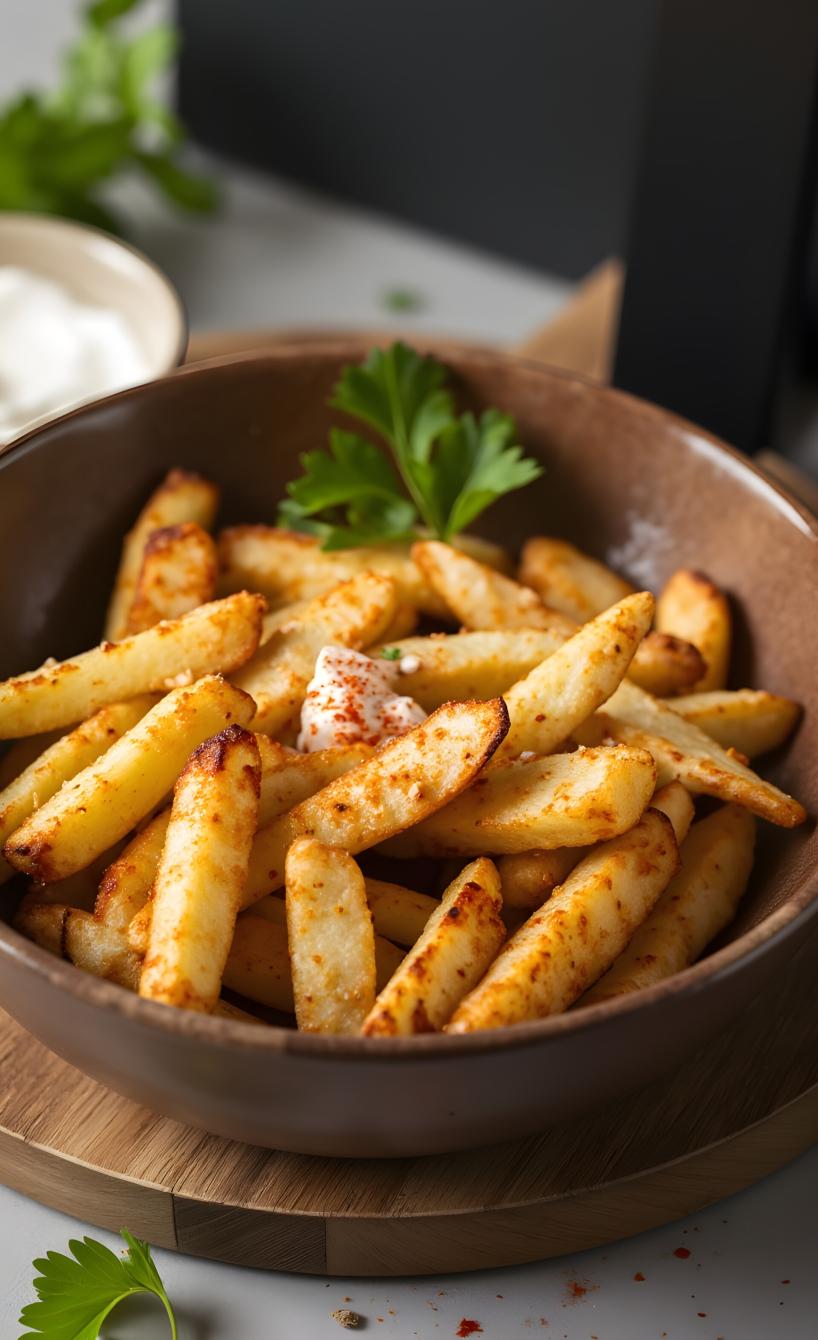 Selbst gemachte Pommes in einer Schüssel