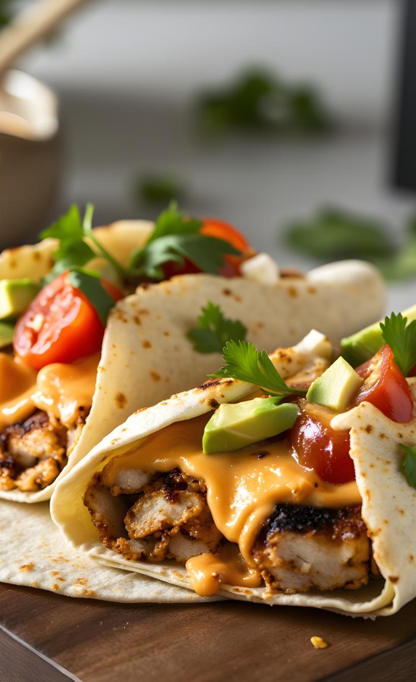 Schnelle Avocado-Hähnchen-Wraps