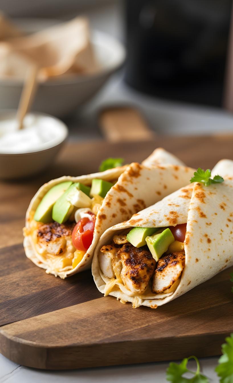 Schnelle Avocado-Hähnchen-Wraps
