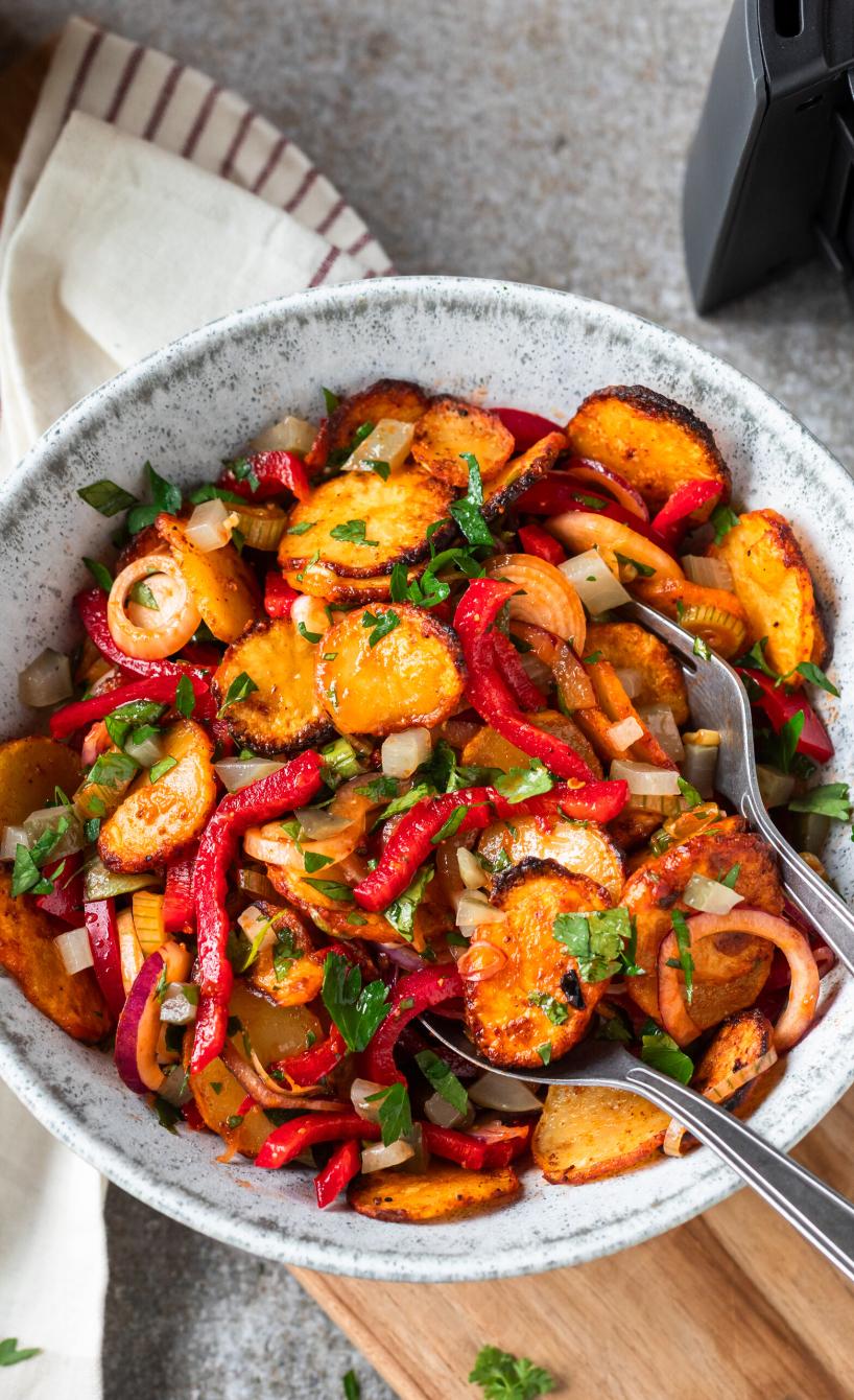 Veganer Kartoffelsalat extra knusprig