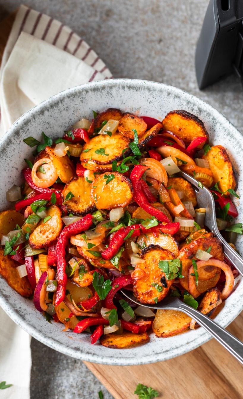 Veganer Kartoffelsalat extra knusprig
